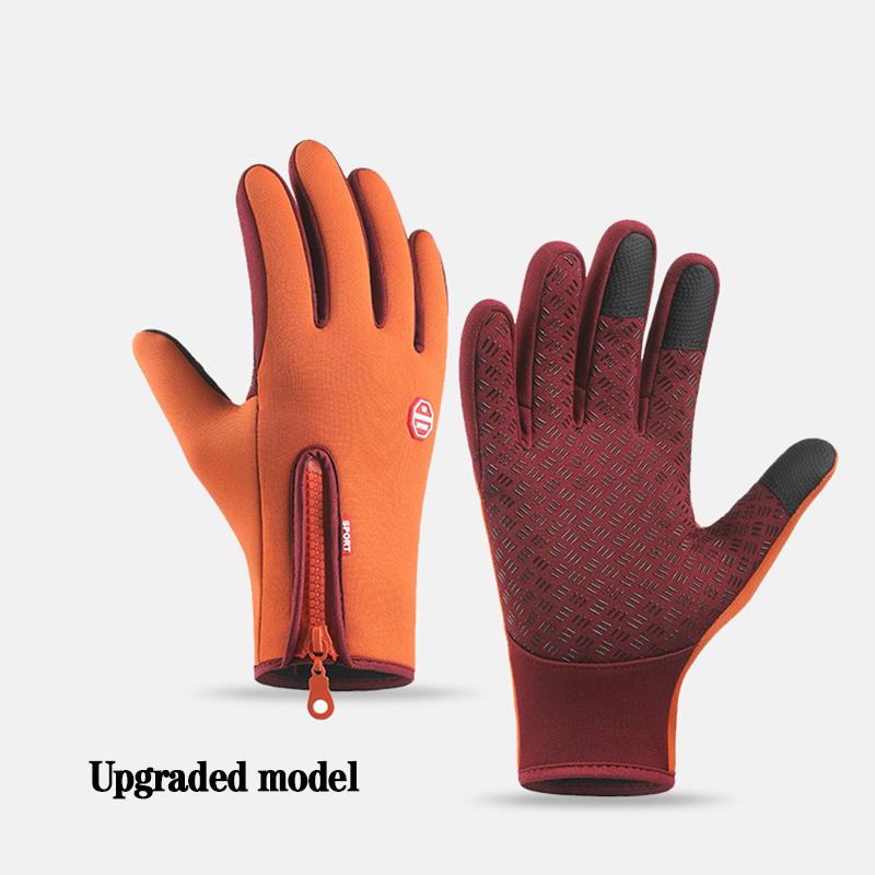 

Теплые и водонепроницаемые перчатки для сенсорного экрана для мужчин и женщин, идеально подходящие для зимнего активного отдыха на свежем воздухе XL оранжевый