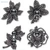 Vintage Rhinestone Black Pearl Alloy Bow Brooch Women's Clothing Accessory Pin Gifts Jewelry Accessories