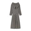 2025 Winter Retro Plaid Pleated Midi Dress