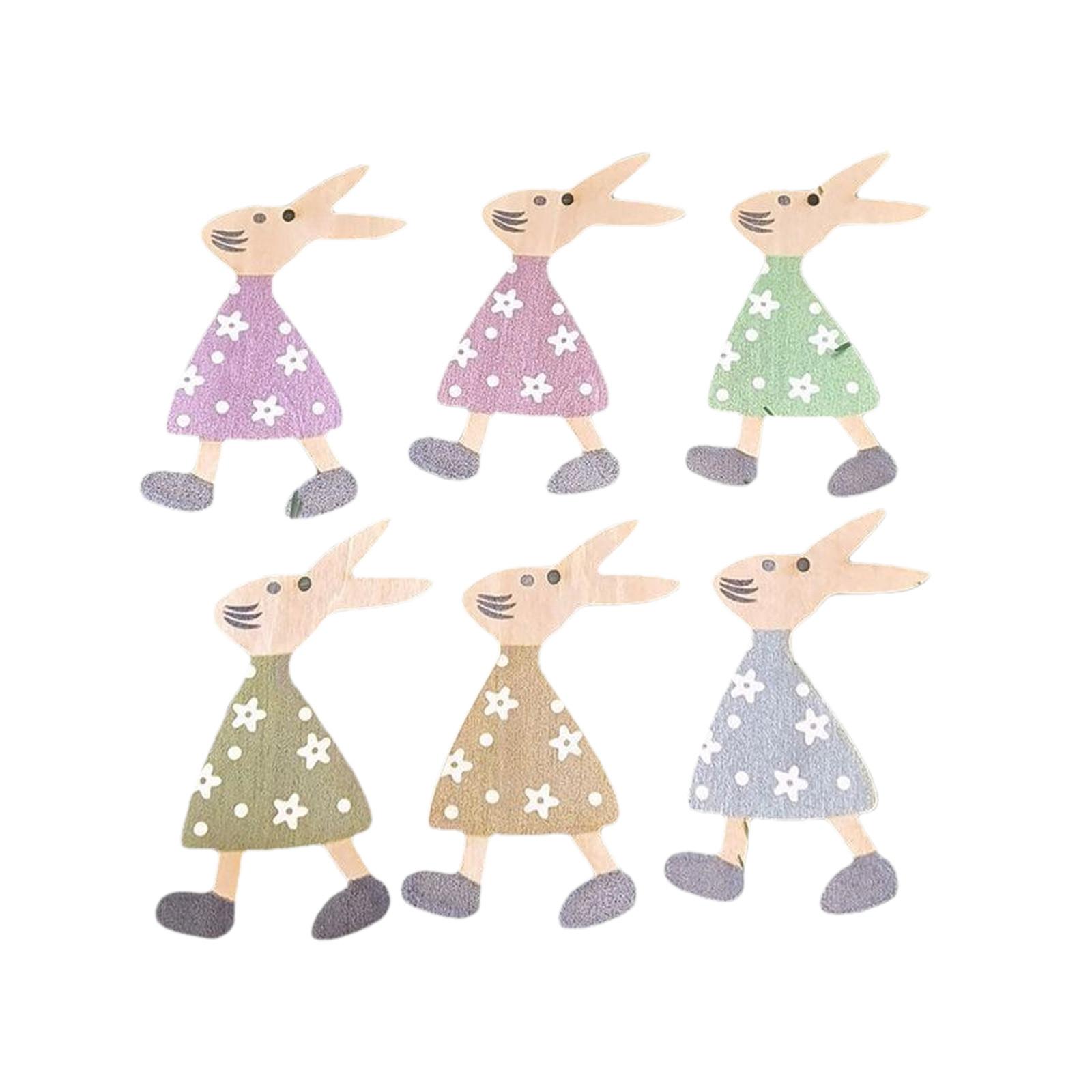 

Деревянная подвеска в виде пасхального кролика 6 шт. One Size