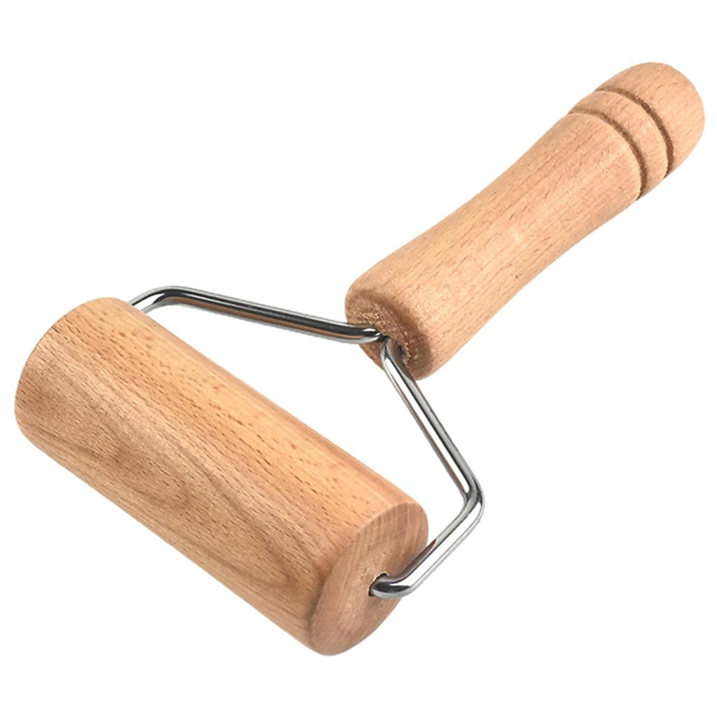 Hölzernes Nudelholz zum Backen von Teig und Gebäck, Pizzaroller mit Griff, antihaftbeschichtet, für die Küche, Doppelkopf