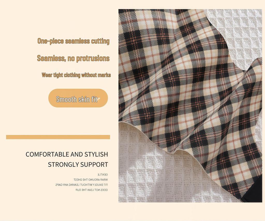 Seamless Diamond Pattern Push-Up Bra: Wire-Free, Soft Support, Girlish Style for Small Busts.