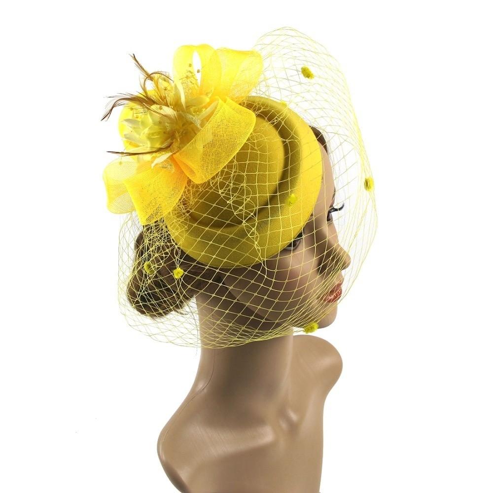 Sinamay Feathers Mesh Fascinator Hat Flower Mesh Party Mesh Hair Band  Dance Show