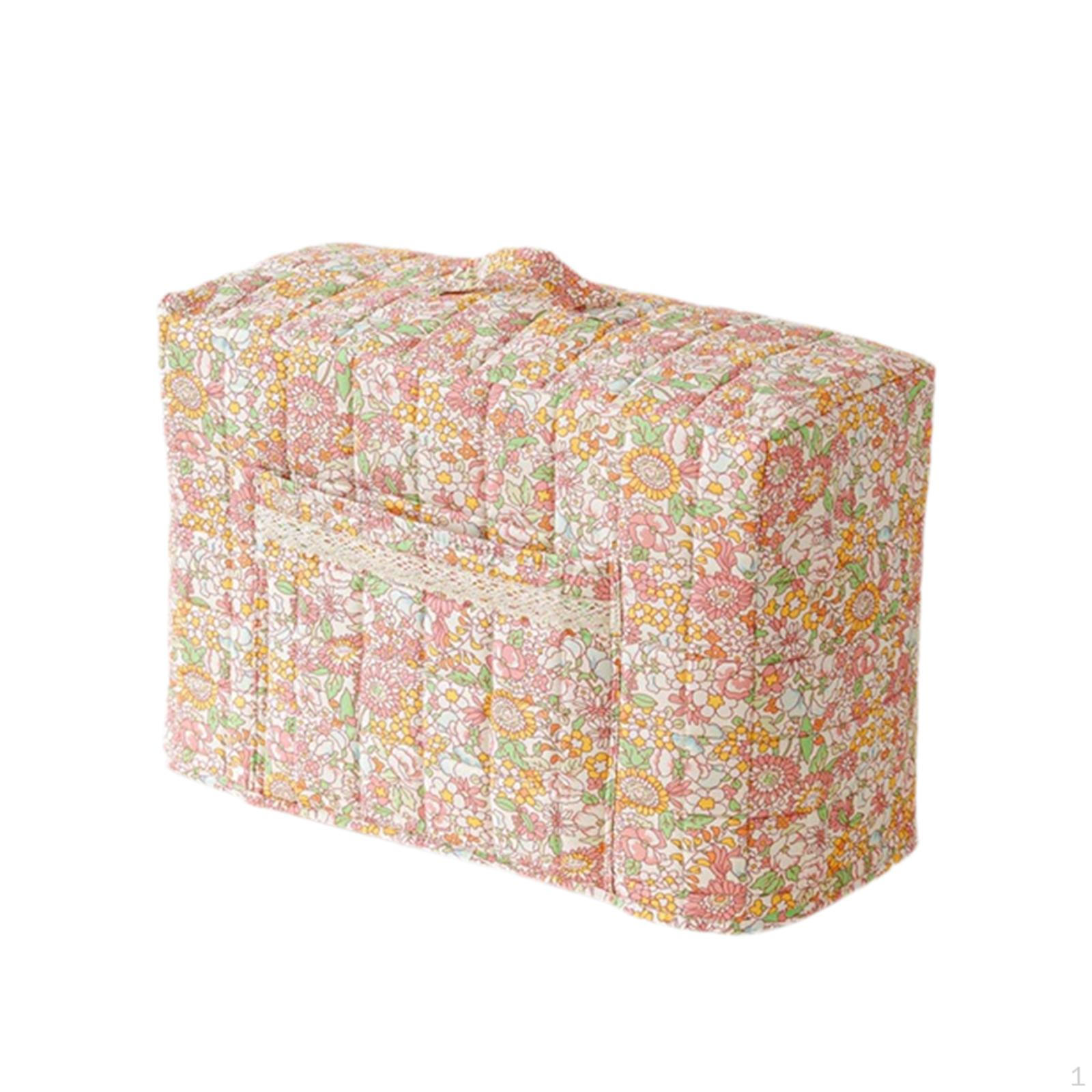 Dust Cover Quilted Case with Storage Pockets Organizer Portable Polyester Dustproof Protection Style A