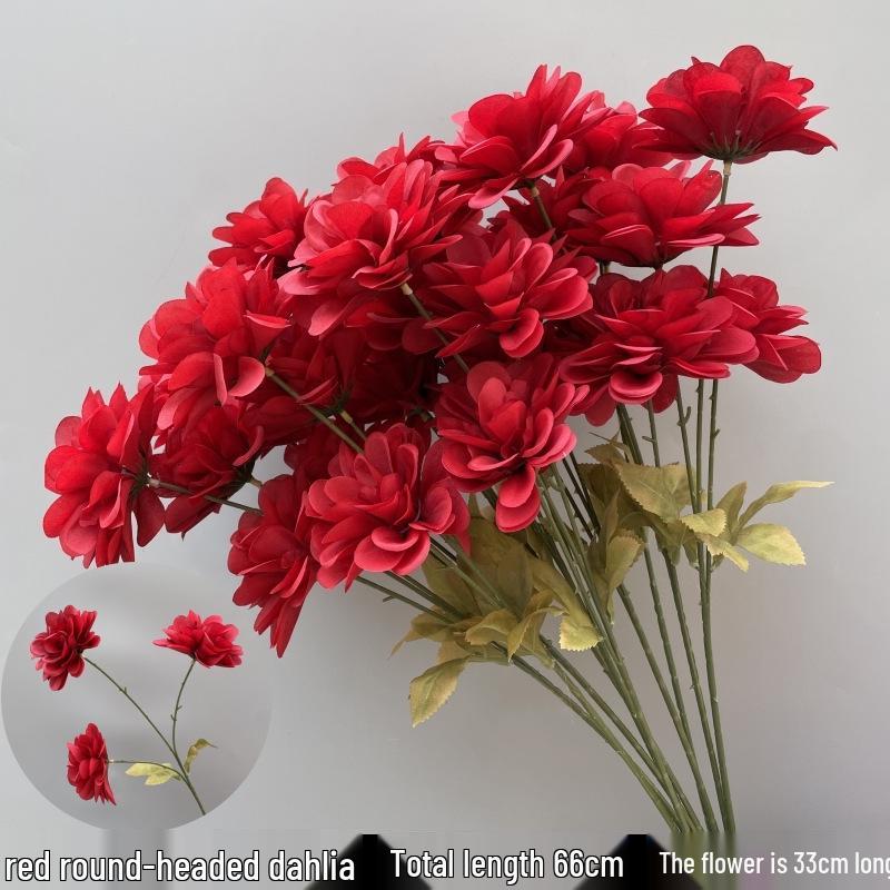 Shunran Dark Red Wine Artificial Wedding Flowers for Chinese Engagement Décor & Aisle Hanging Displays