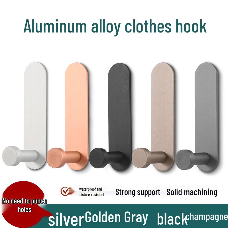 No-Drill Strong Adhesive Aluminum Hook for Bathroom or Door