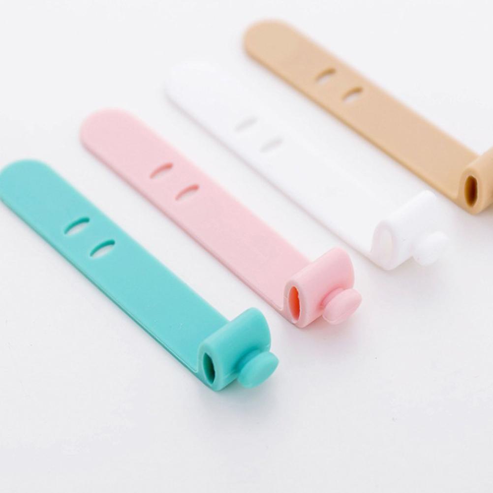 20PCS Cable Tie Silicone Colorful Reusable Holder Strap Organizer Management for Fastening Cable Cords and Wires