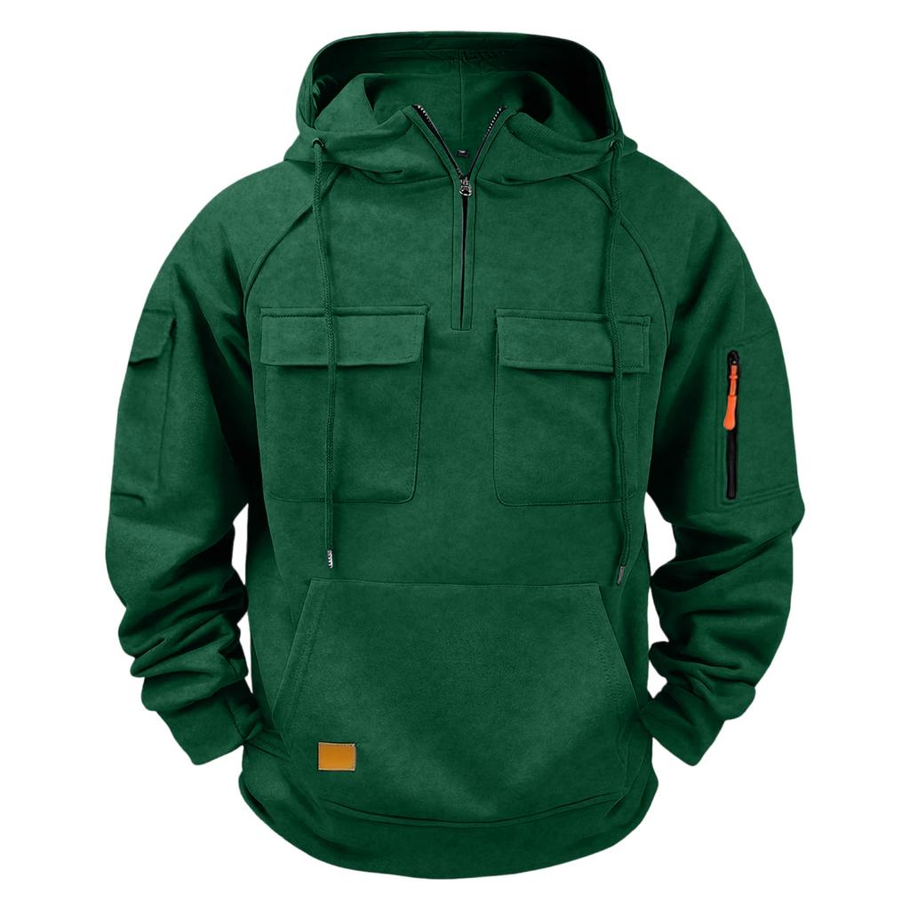 Herren Hoodie mit vielen Taschen - Utility Kapuzenpullover