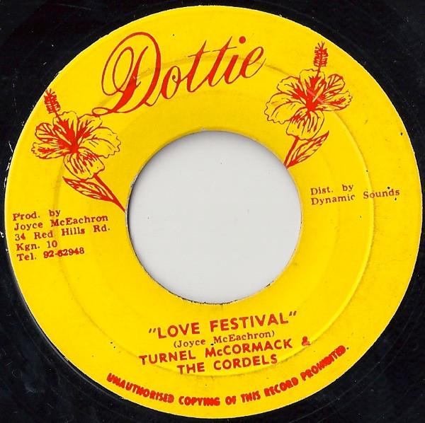 

7inch Record TURNELL MCCORMACK THE CORDELLS Love Festival NONE Dottie 1976 Jamaica Reggae Ska Dub Used