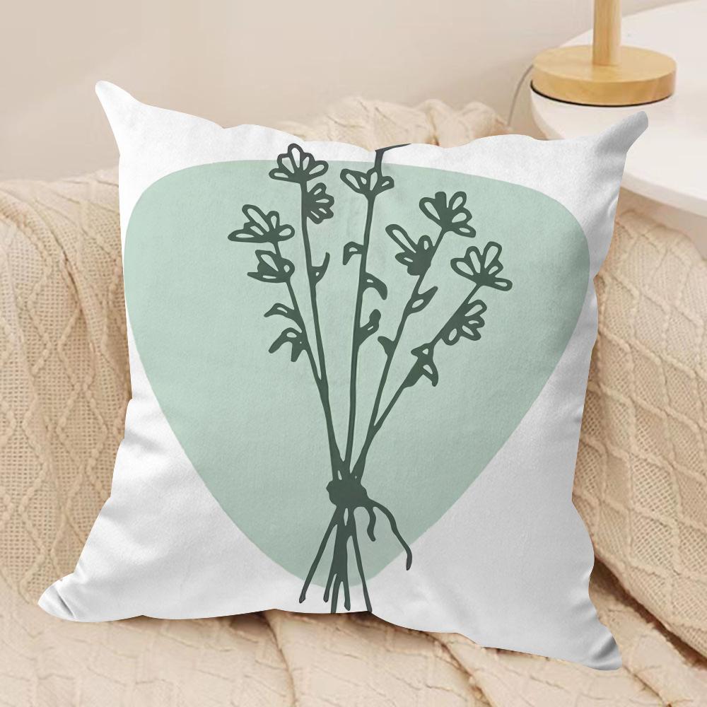 Minimalist Plants Cushion Cover Short plush Doublesided Print Square Throw Pillow Covers Sofa Home Cushion Decor