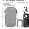 7in1 Insta360 X3 Accessories Kit: Silicone Case, Lens Guard, Screen Protector, Outdoor Bag with Carabiner
