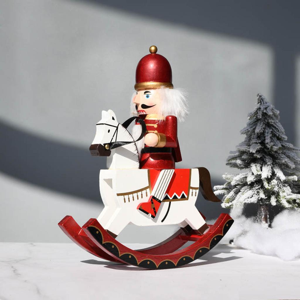 Nutcracker Rocking Horse Puppet Soldier European Home Accessories Desktop Living Room Boys And Girls Gift Decoration Ornaments