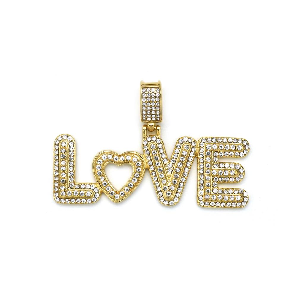 Pendant New Hip Hop English Love Letter Trendy Men and Women Couple Necklace