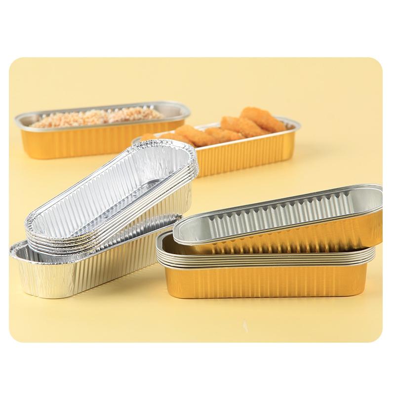 20Pcs Multi Style Mini Foil Bread Tray Rectangular Disposable Food Packaging Container, Pancake Cake Baking Mini Cake Box.