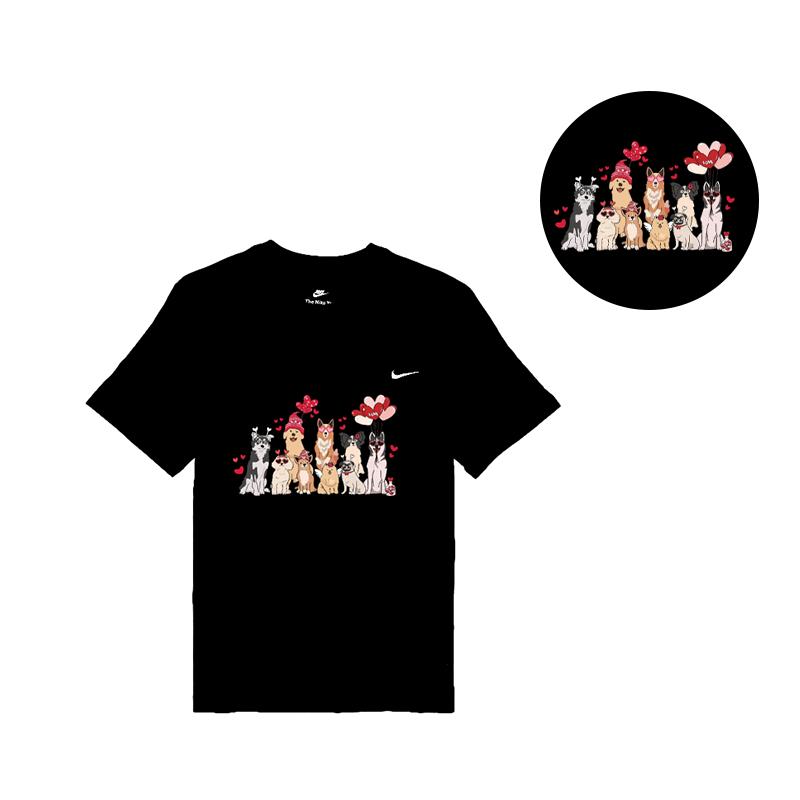 Nike Sportswear Outdoor Breathable Cute Animal Embroidery Logo Crew Neck Straight Casual Short Sleeve T-Shirt Unisex T-Shirts BV0508-010(TEAM702-BV1)