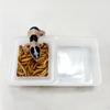 Boîte Mangeoire d'Élevage Plastique Noir/Blanc Anti-évasion Bol d'Alimentation Plastique pour Reptiles Double Boîte 2 en 1 Gamelle à Vers Serpent