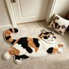 2D Home Decor Carpet Anti-fouling Cartoon Carpet Cute Cat-Shaped Area Rug  Living Rooms