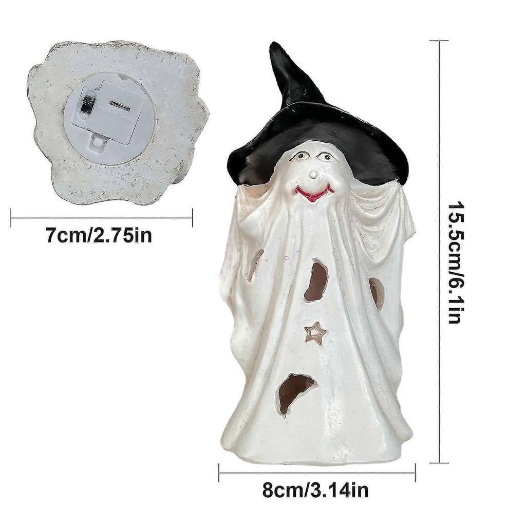Halloween Ghost Decorations Lighted Glowing Outdoor Decor Creepy Resin Statue For Party Holiday
