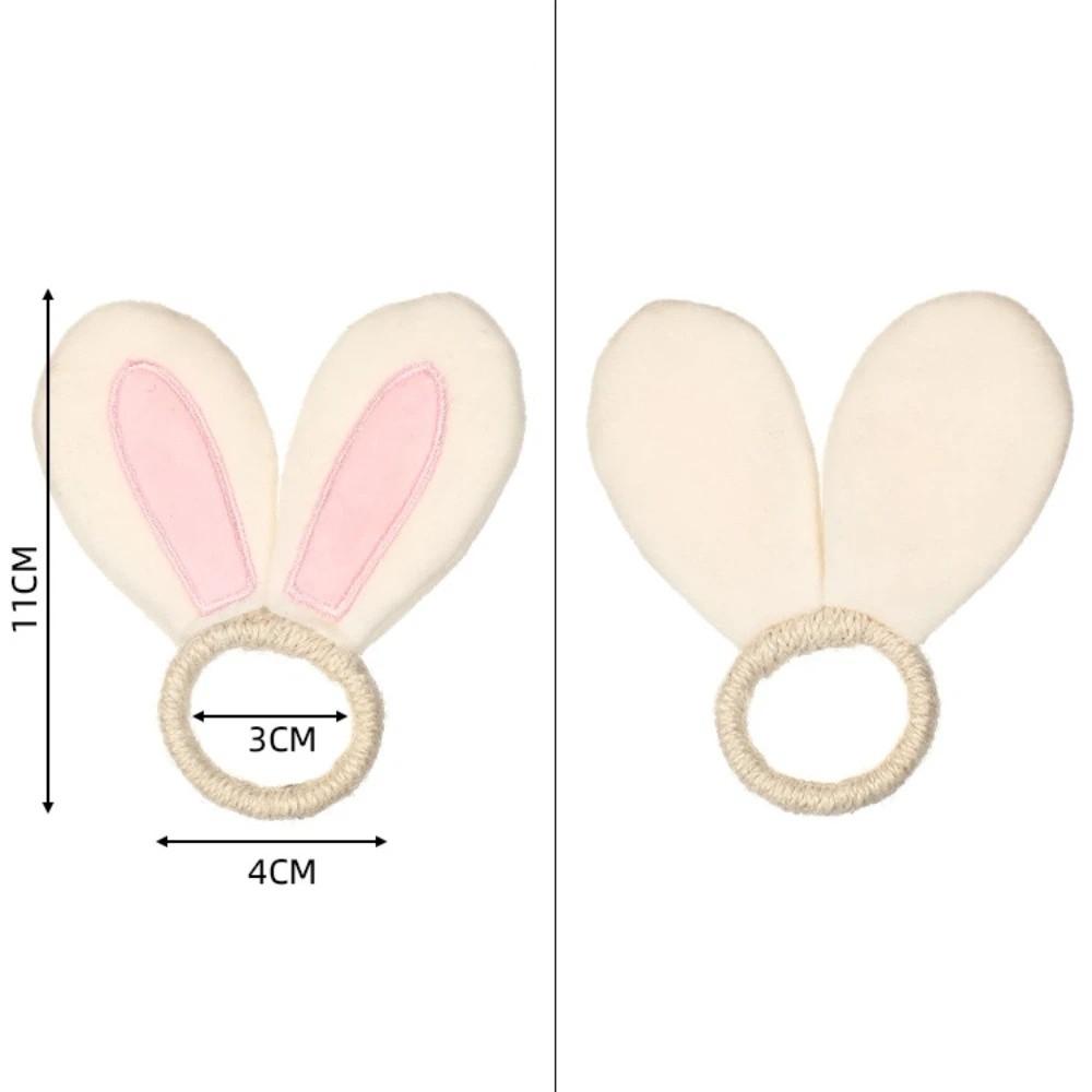 Simulation Easter Napkin Ring Plastic Foam Bunny Shape Festive Napkin Buckle Reusable Cute Tissue Holder Party Accessory