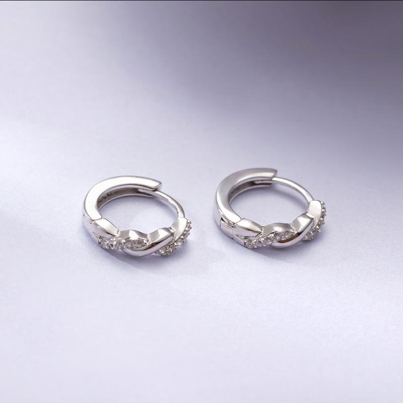 Manșete de urechi pentru femei în stil coreean Moebius Diamond - Tendință simplă de modă, cercei temperament hoop simpli