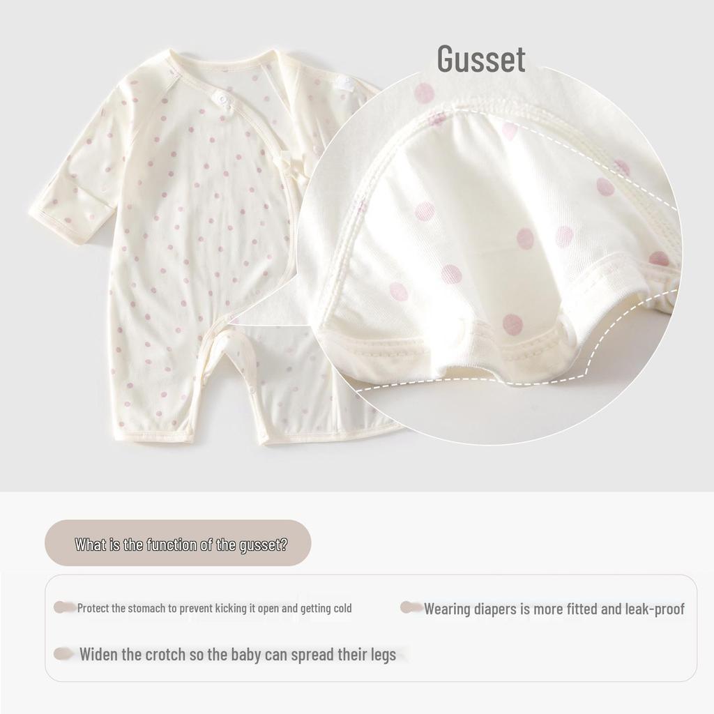 Newborn Summer Lightweight Cotton Romper - Butterfly Design, Bone-Free, Long Sleeve.