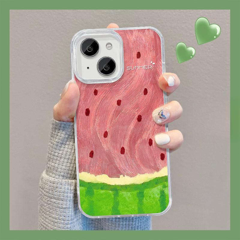 

Подходит для Apple 15 Чехол для мобильного телефона Iphone14 Summer Watermelon Stand 13pm Feather Yarn Laser IMD12 Soft Edge X iPhone SE (2nd Generation)