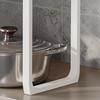 Tabletop Kitchen Storage Rack White Plastic Double Layers Telescopic Kitchen Shelf Organizer for