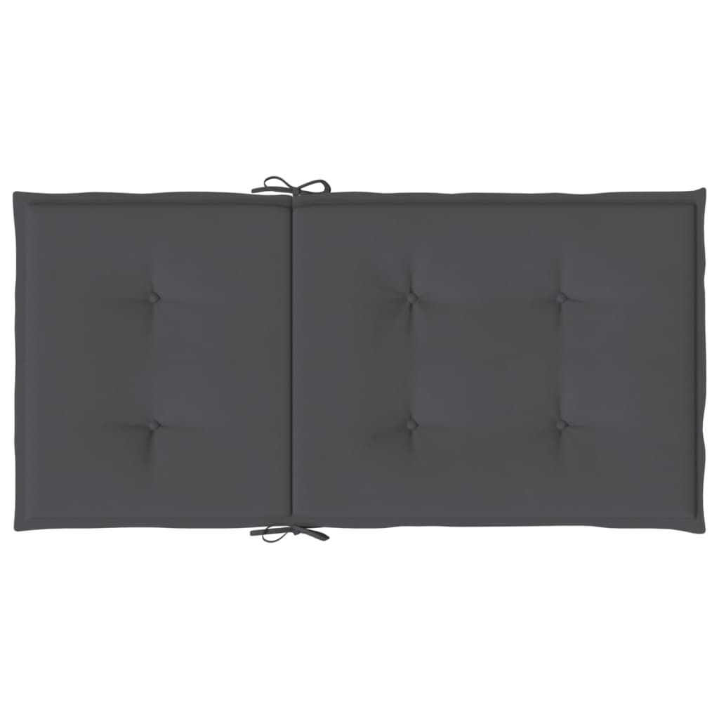 Garden Chair Cushions for Low Back Chairs 2 Pcs Anthracite