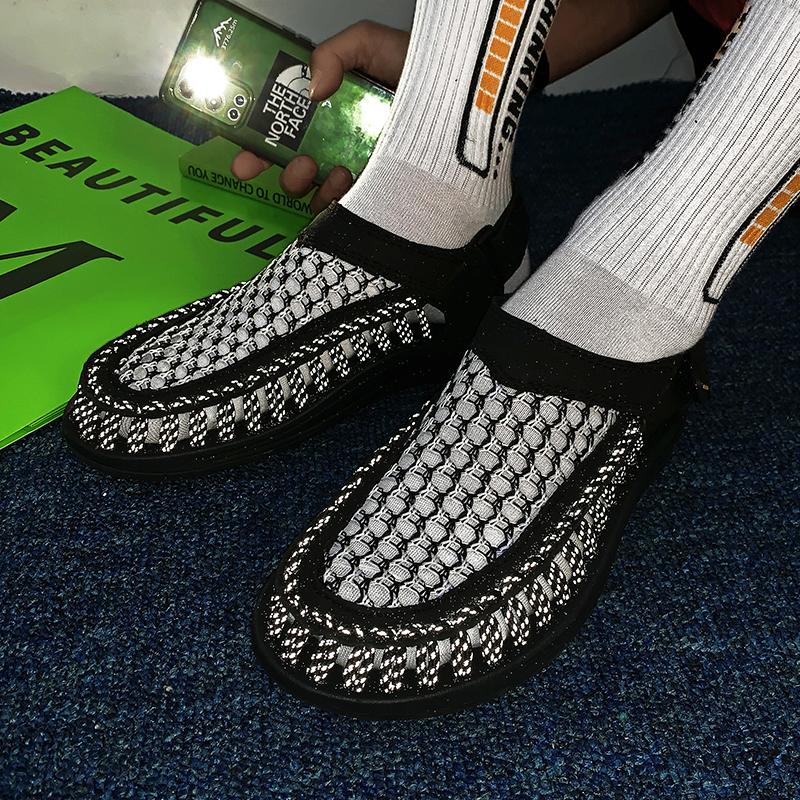 Summer  Men's Sandals Fashion Lightweight Casual Sandals Shoes Large Size Plus-size Hand-knitted Shoes Sandals