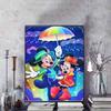 Disney Diamond Painting Mickey and Minnie Romantic Rain Illustration Mosaic Art DIY Cross Stitch Embroidery Set with Full Diamonds - Home Decor Gift