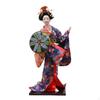 Traditional Japanese Figurine Rectangular Base Doll Textile Clothing Figure