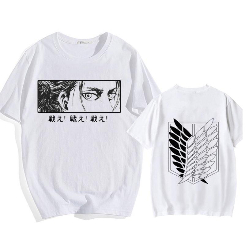 In 2025, women's T-shirts, anime Attack on Titan print short-sleeved T-shirts, men's luxury T-shirts, summer casual streetwear