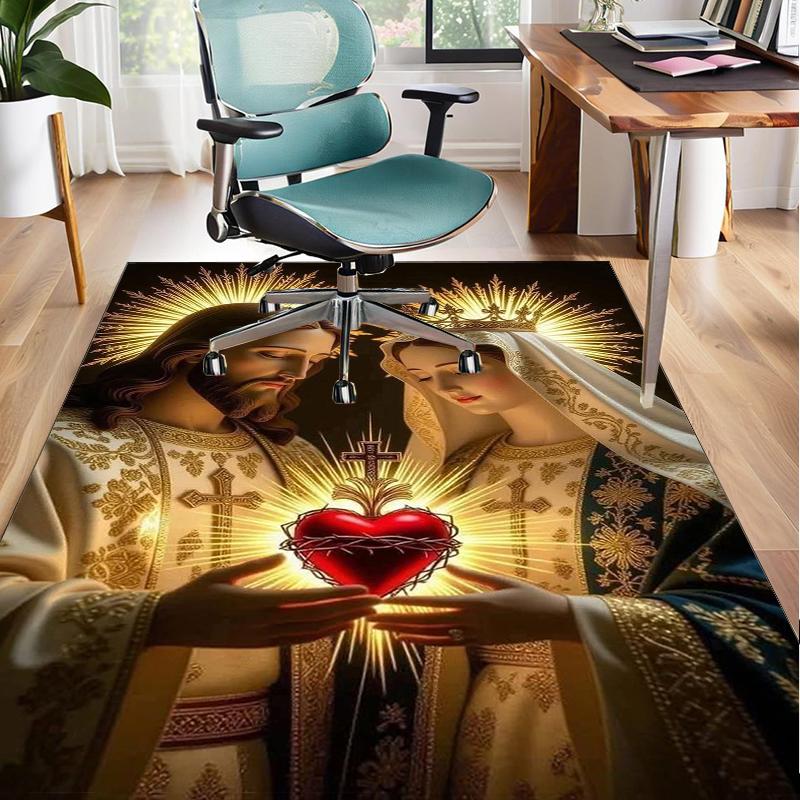 Our Lady Of Guadalupe Maria Office Rug Chair Mat, Entryway Carpet, Suitable for Front Door, Bedroom, Living Room, Desk, Holiday Gift