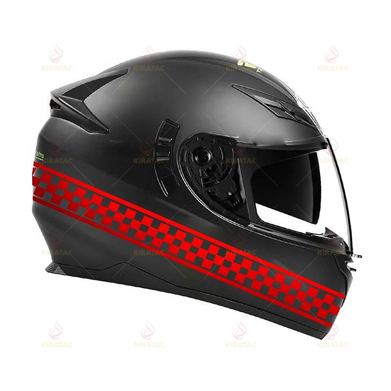 1 buc Autocolant Cască Motocicletă cu Dungi în Carouri Durabil pentru Carenă Motocicletă Rezervor Combustibil Uși Auto Portbagaj Decalcomanii Vinil Universale