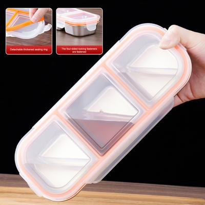 2 Adet Paslanmaz Çelik Atıştırmalık Kabı Sızdırmaz Sos Kutusu 700ml Bölmeli Atıştırmalık Yiyecek Kapları 2/3 Bölmeli Çeşni Kutusu Kapaklı Çocuklar Yetişkinler için