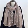 Cotton Linen Lace Patchwork Scarf Long Shawl and Wrap Fashion Thin Gauze Scarf  for Women