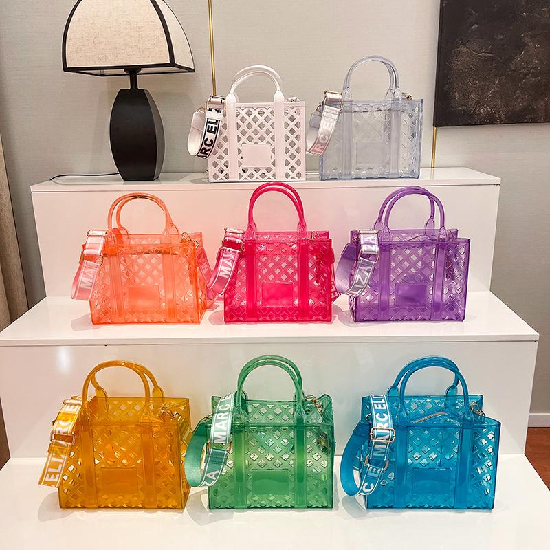 Sommer hohler Gemüsekorb neue Bonbonfarbe Umhängetasche große Kapazität Messenger transparent Damenhandtasche