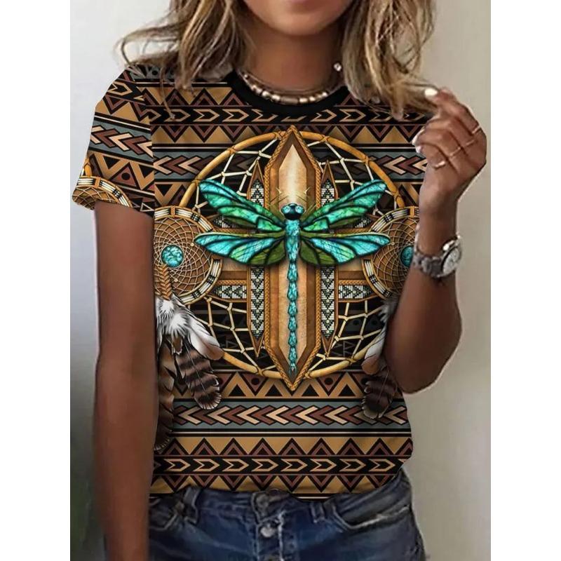 3D Printed Summer Fashion Women's T-shirt Breathable Casual Versatile