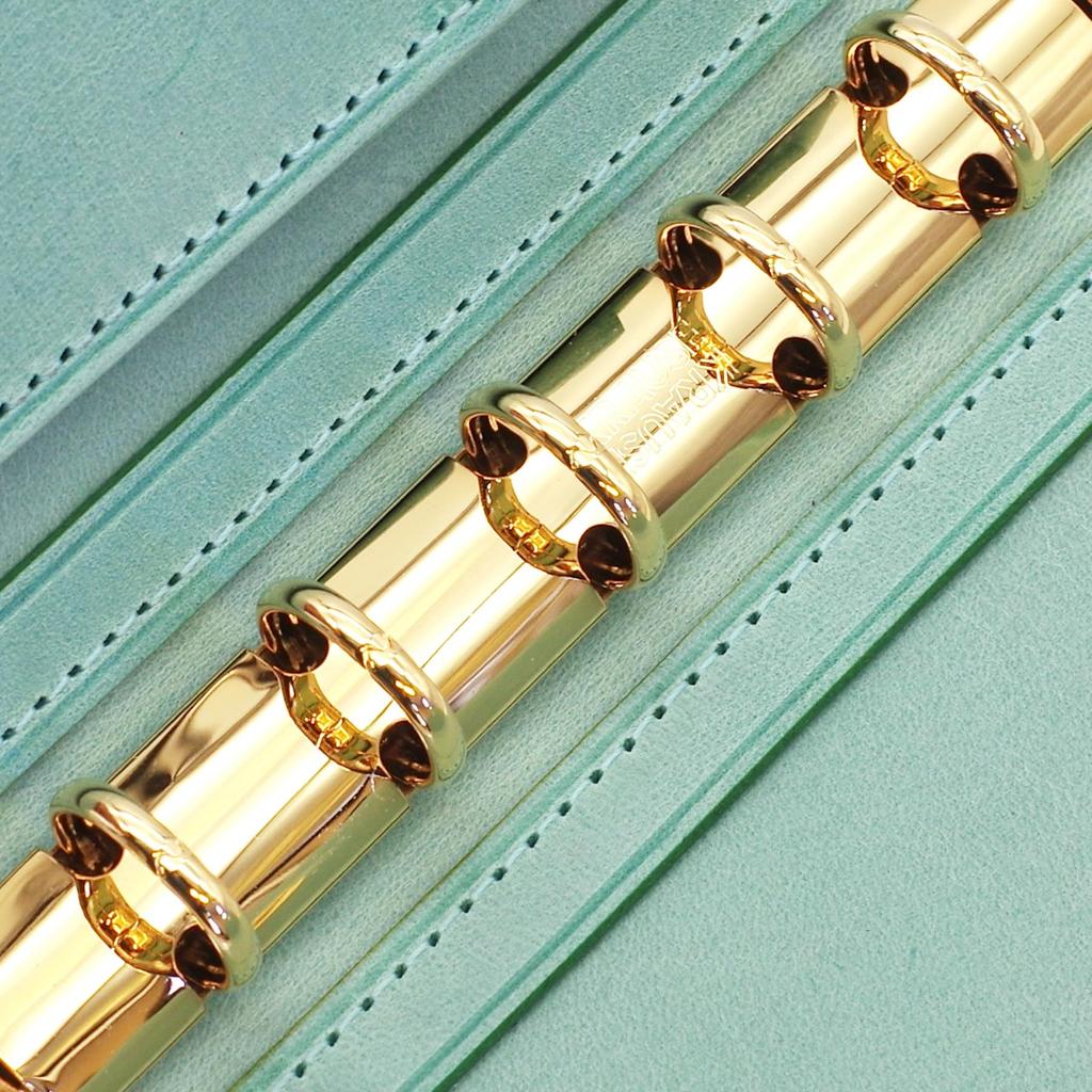 Lettera Tempesty Sibylla Läder Mini 5 13mm med Guldring (Turkos)