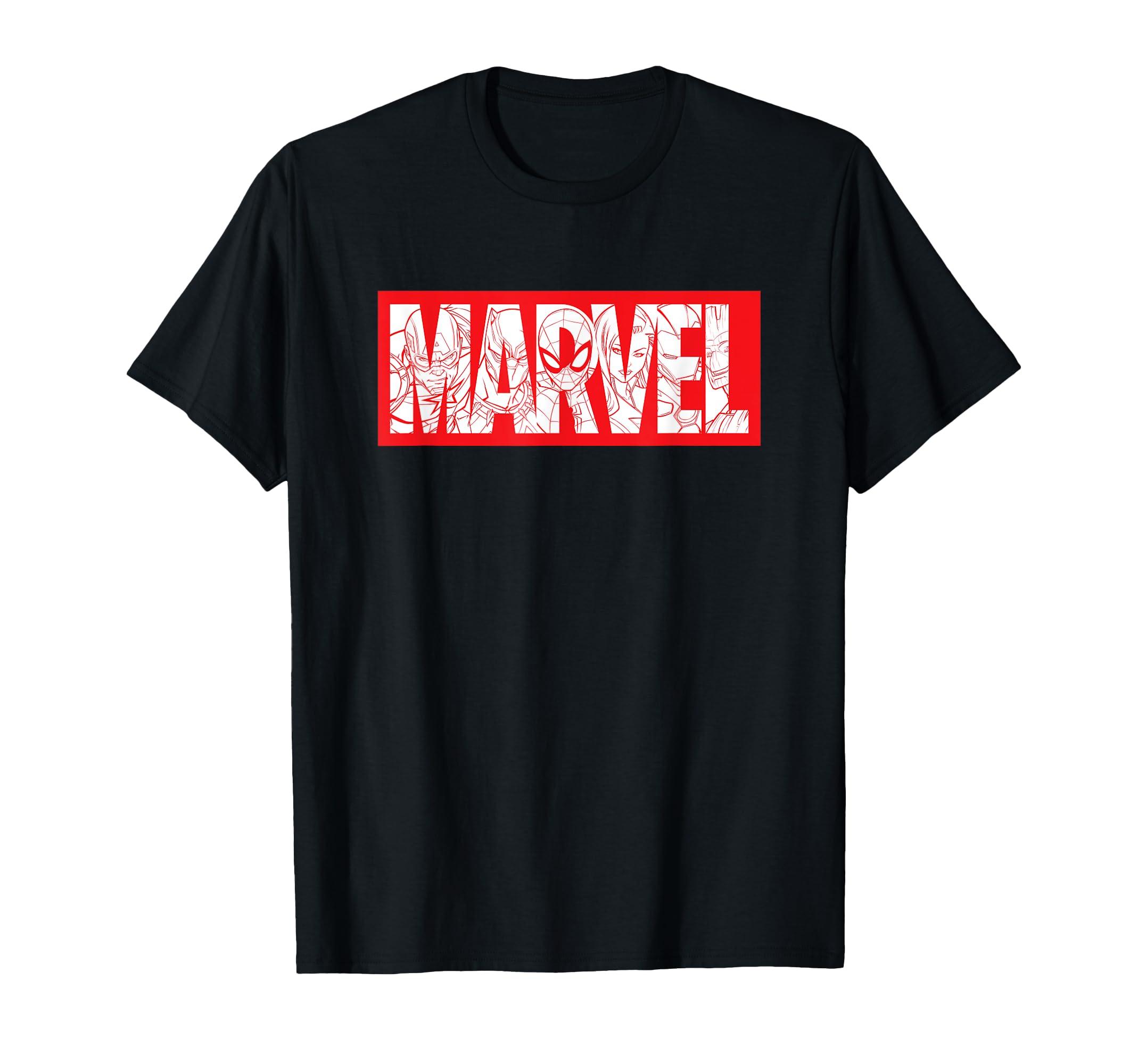 

Marvel Logo Comic Red Superheroes Avengers and Other T-Shirts чёрный
