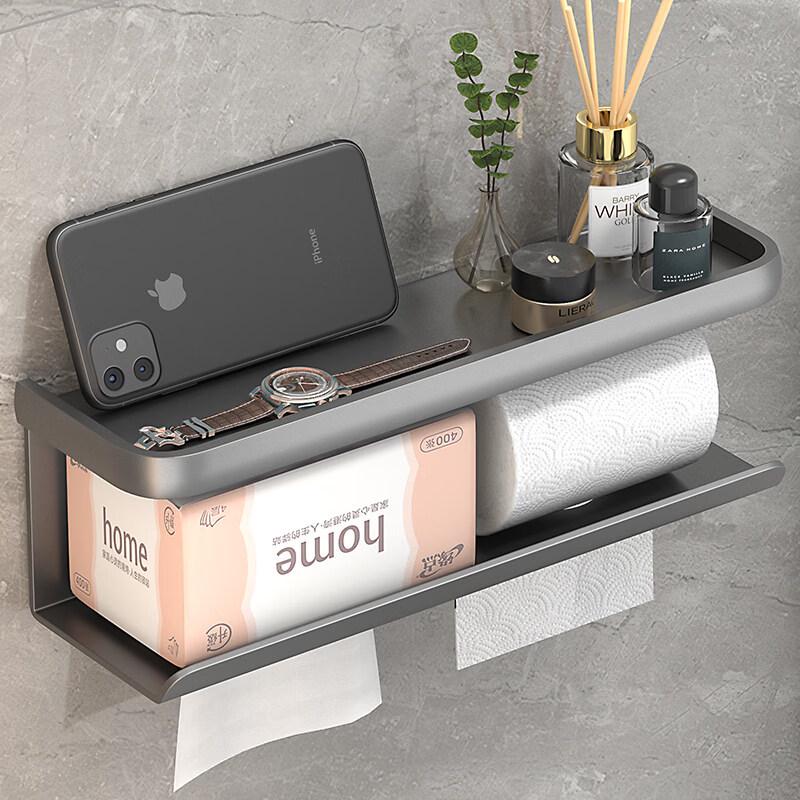 LIEI Wall-Mounted Tissue Holder with Phone Shelf