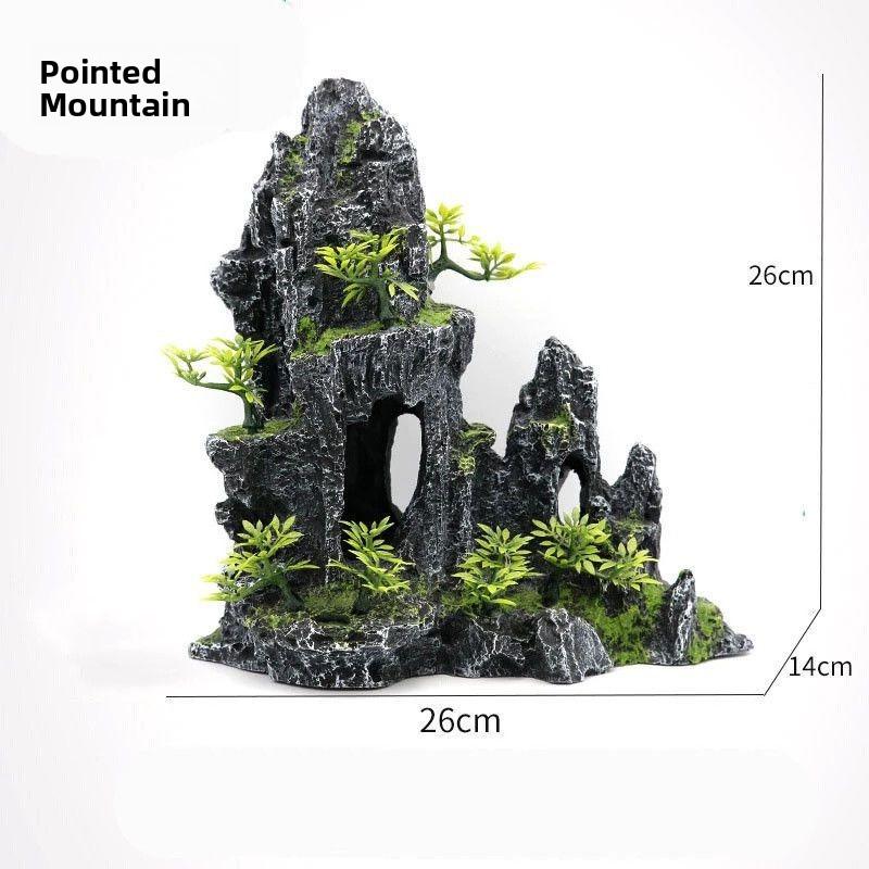 Aquarium Decorative Scenery Rocks Fish Tank Turtle Shrimp Hideout Artificial Mountain Pet Fish Tank Decoration Accessories