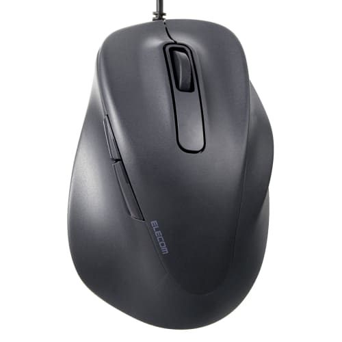 ELECOM Wired Mouse EX-G Quiet XL Size 5 Buttons "AskDoctors Evaluation Service" Certified Antibacterial Black M-XGXL30UBSKKBK