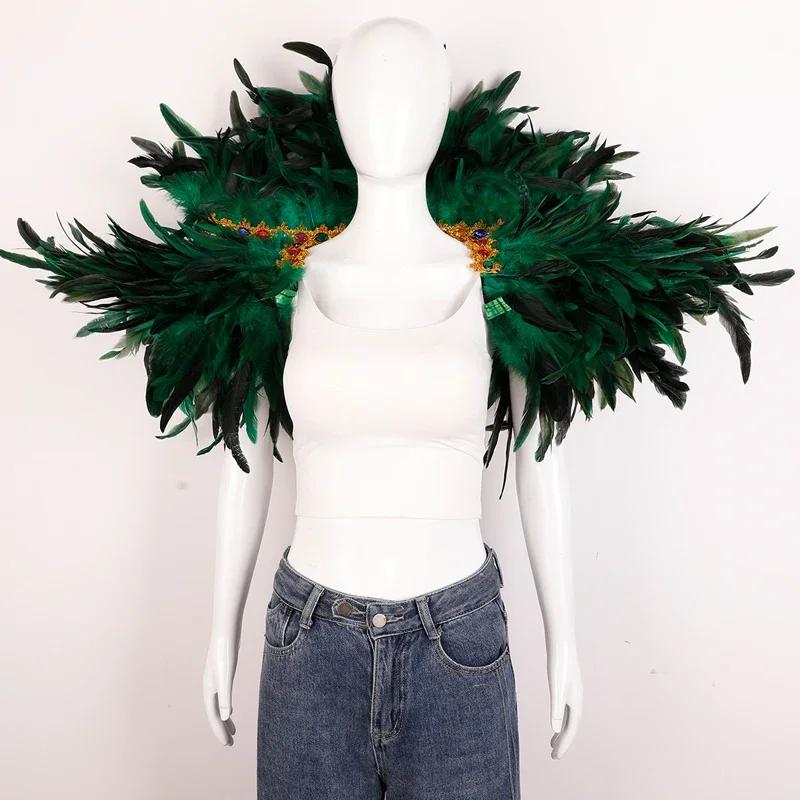 Carnival Costume Decorative Accessories Luxury Feather Shawl Party Cosplay Scarf Fashion Show Runway Performance Elegant Apparel