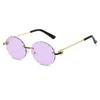 Vintage Rimless Round Metal Sunglasses Women Men Fashion Luxury Brand Designer Sun Glasses Leisure Travel Lady Man Eyewear Uv400