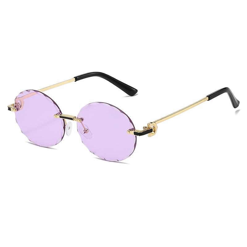 Vintage Rimless Round Metal Sunglasses Women Men Fashion Luxury Brand Designer Sun Glasses Leisure Travel Lady Man Eyewear Uv400