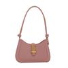 Stylish Large Capacity French Commuter Shoulder Bag With Lock Closure For Women In White Black Pink Khaki Brown
