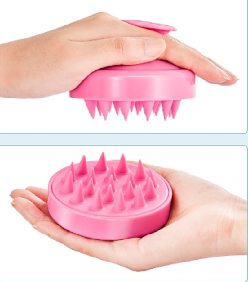 CREPUSCOLO Shampoo Brush Scalp Brush Scalp Massage Scalp Care Silicone 16 Colors (Pink)