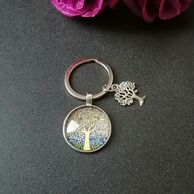 New Life Mandala Tree Keychain Charm - Retro Design Pendant Gift