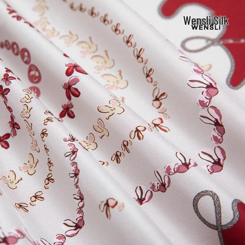 WENSLI Manlong Guiyu 100% Mulberry Silk Small Square Scarf
